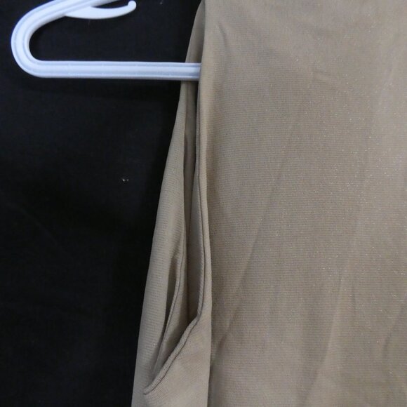 GUESS JEANS | large | Chic High Neck Caramel Sleeveless Top | Tie Up Waist - Picture 11 of 14